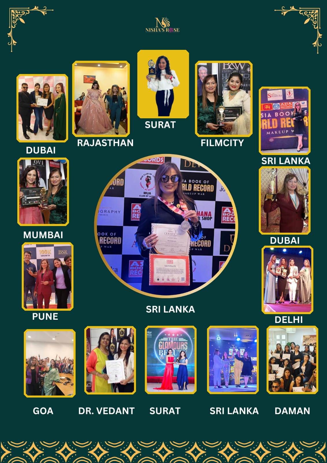 Nisha Nair Awards Collage